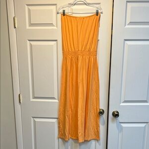 Old Navy Orange Strapless maxi  Dress